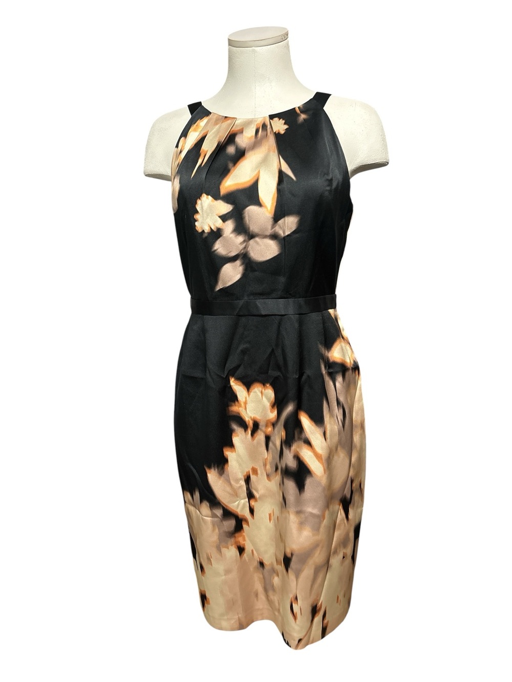 Elie Tahari floral sleeveless silk cocktail sheath dress
